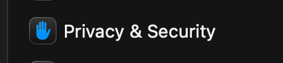 macOS Privacy and Security settings